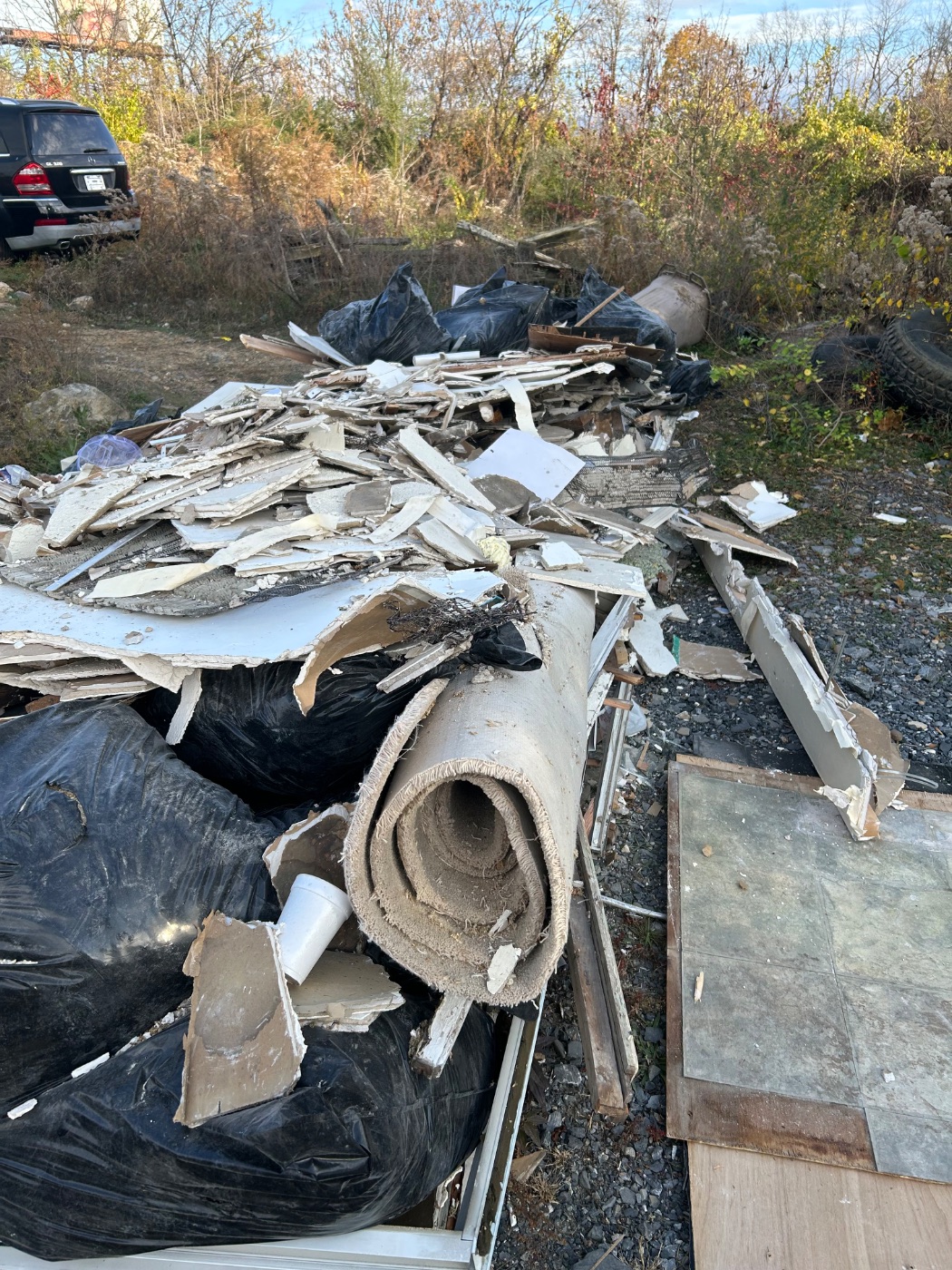 Construction debris in Lemoyne